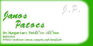 janos patocs business card